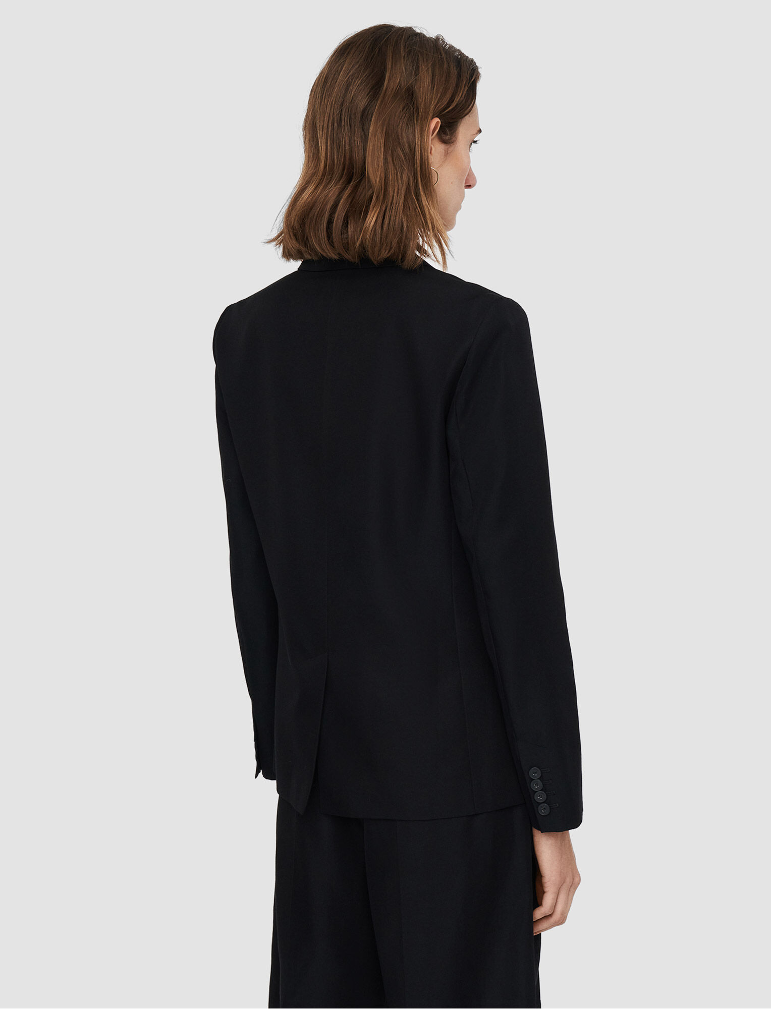 Joseph, Soft Cotton Silk Belmore Jacket, in Black